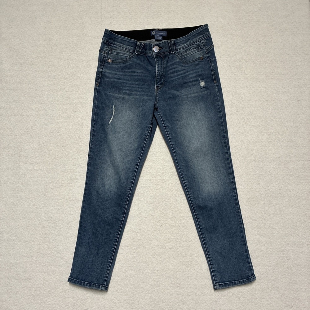 Democracy "Ab"‎ Solution Ladies Blue Denim Jeans Size 12 Slightly Distressed